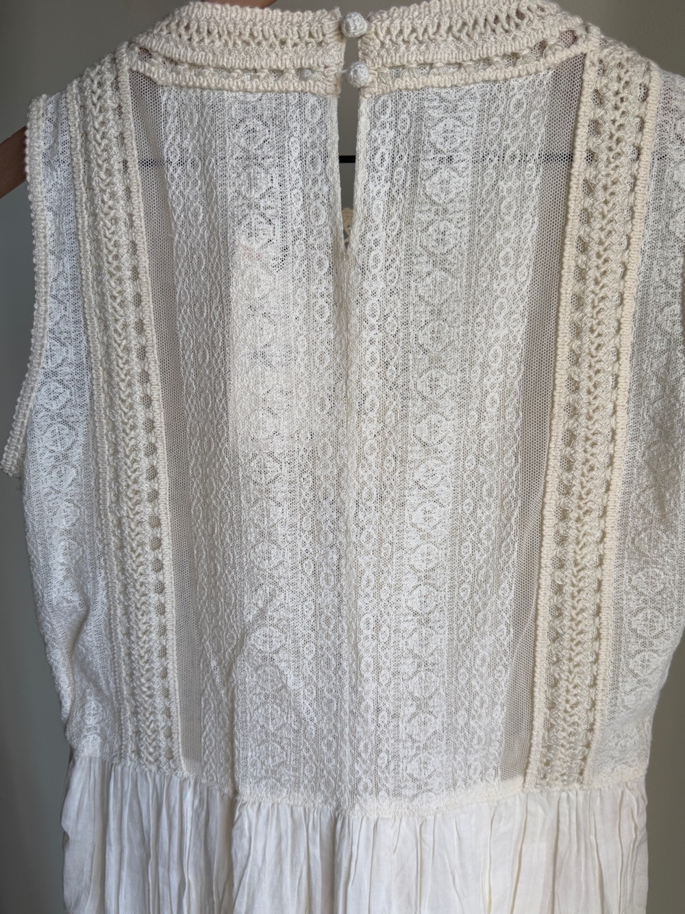 Zara ZW Collection Embroidered Lace Midi Dress Ecru Size M NWT - Picture 6 of 16
